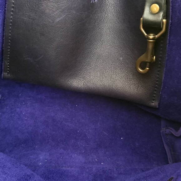 GoForthGoods GFG Small Avery Violet w/ black handles leather tote crossbody EUC - Picture 12 of 13